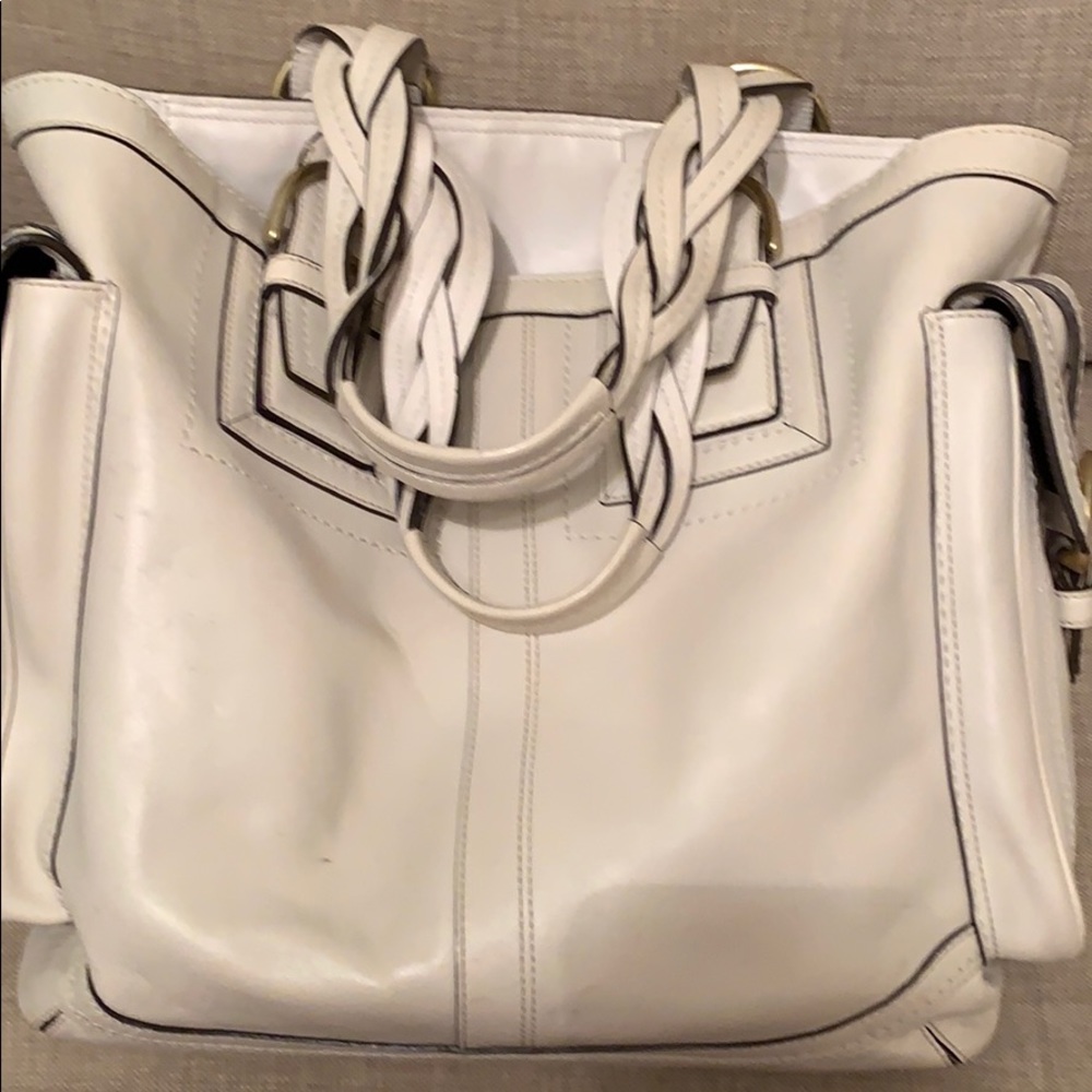 Coach Authentic Large Ivory Handbag - Picture 3 of 5